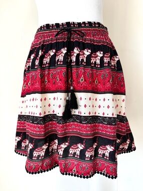 H&M Coachella boho festival tassel tie mini Skirt